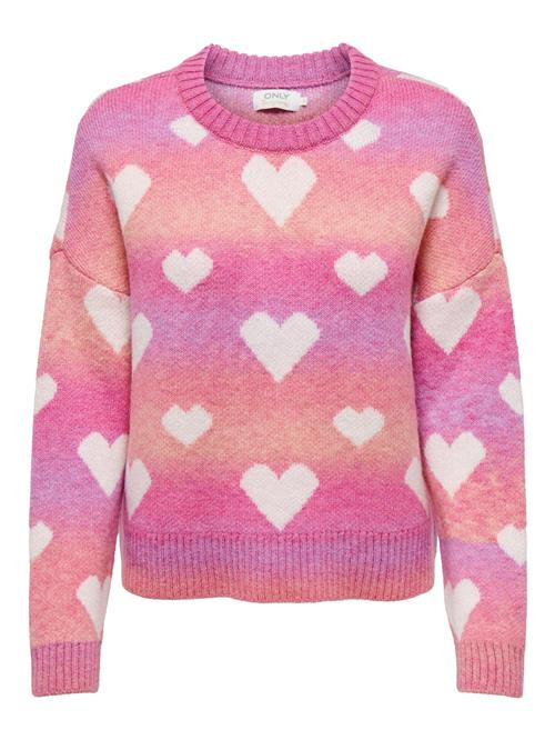 Se ONLY Pullover 'ONLAida'  lavendel / abrikos / fuchsia / hvid ved About You