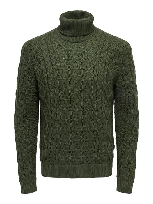 Only & Sons Pullover 'Rigge'  mørkegrøn