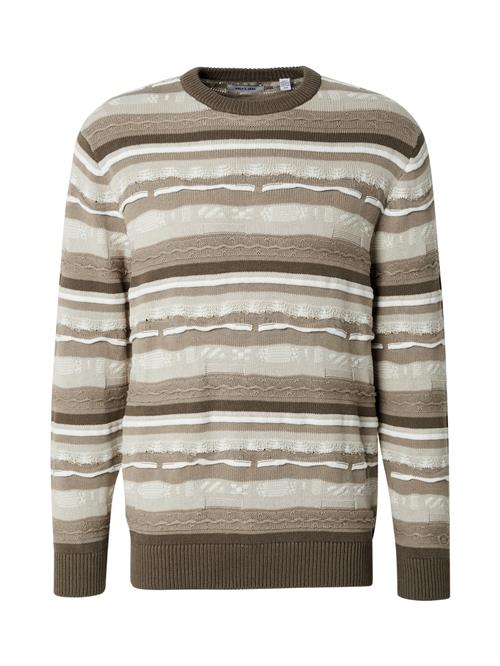 Se Only & Sons Pullover 'ONSLUCKER'  taupe / greige / hvid ved About You