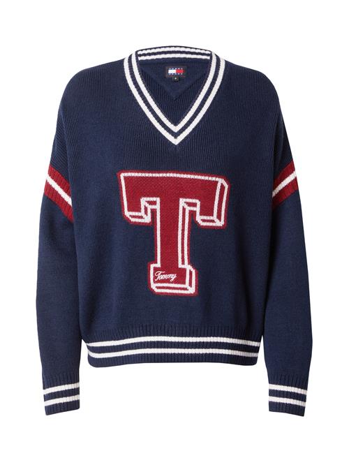 Tommy Jeans Pullover 'LETTERMAN'  marin / kirsebærsrød / offwhite