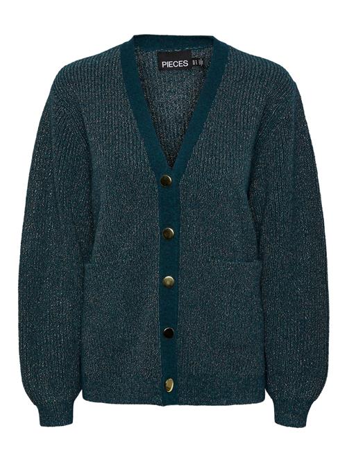 Se PIECES Cardigan 'JESSA'  petroleum / sølv ved About You