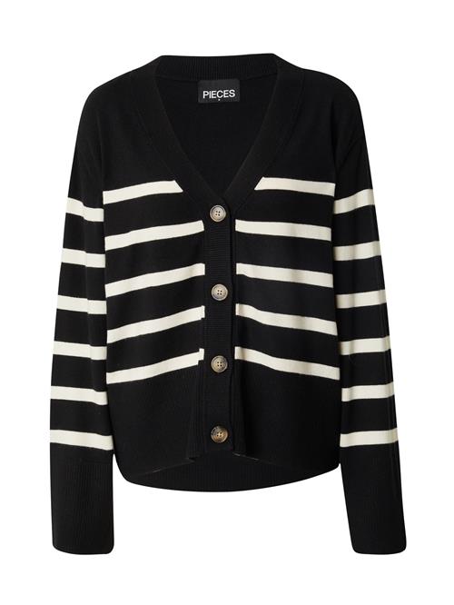 Se PIECES Cardigan 'PCSIA'  sort / hvid ved About You