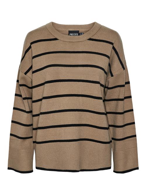 PIECES Pullover 'PCMATHILDE'  taupe / sort