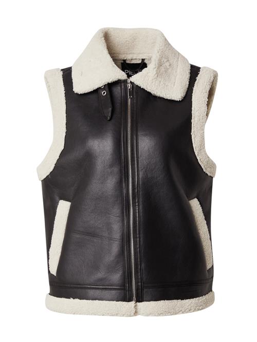 PIECES Vest 'PCJANELLE'  lysebeige / sort