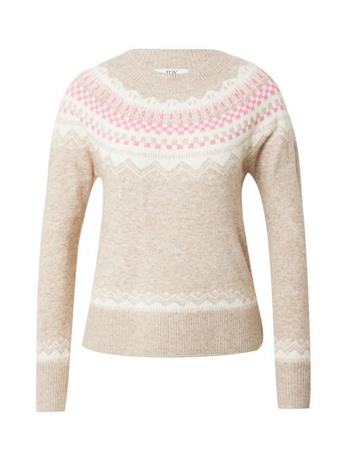 JDY Pullover 'JDYRAIN'  beige-meleret / lys pink / hvid