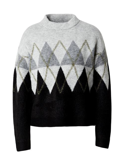 JDY Pullover 'JDYARIA'  lysegrå / oliven / sort