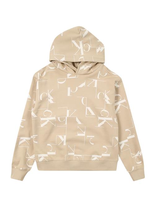 Calvin Klein Jeans Sweatshirt 'CITY GRID AOP'  beige / lysebeige