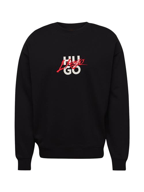 Se HUGO Sweatshirt 'Dlogonty'  rød / sort / hvid ved About You