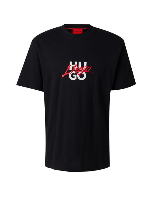 Se HUGO Bluser & t-shirts 'Dlongny'  rød / sort / hvid ved About You