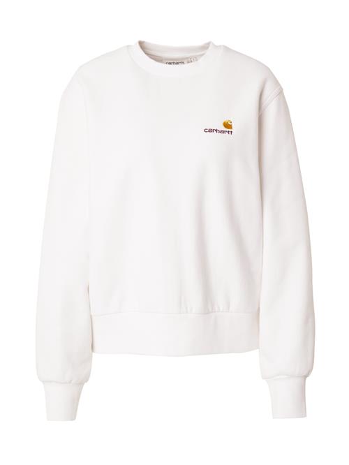 Se Carhartt WIP Sweatshirt 'American'  kastaniebrun / cognac / hvid ved About You