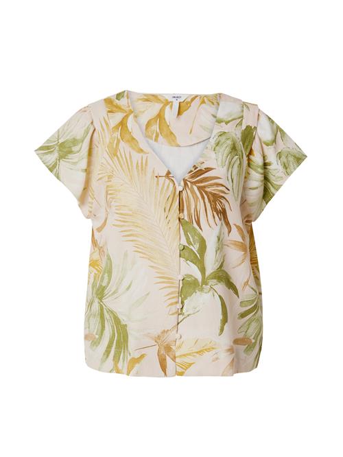 Se OBJECT Bluse 'Chang'  lysebeige / brun / khaki / kiwi ved About You