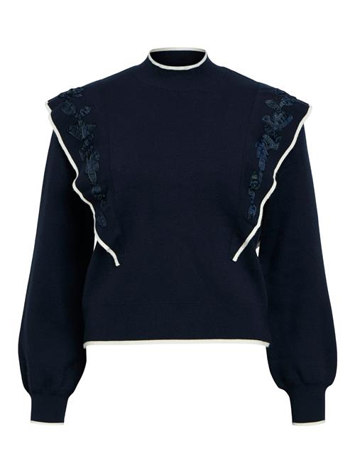 Se OBJECT Pullover 'OBJSELMAYA'  navy / natblå / hvid ved About You