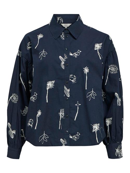 OBJECT Bluse 'OBJJacket'  natblå / hvid