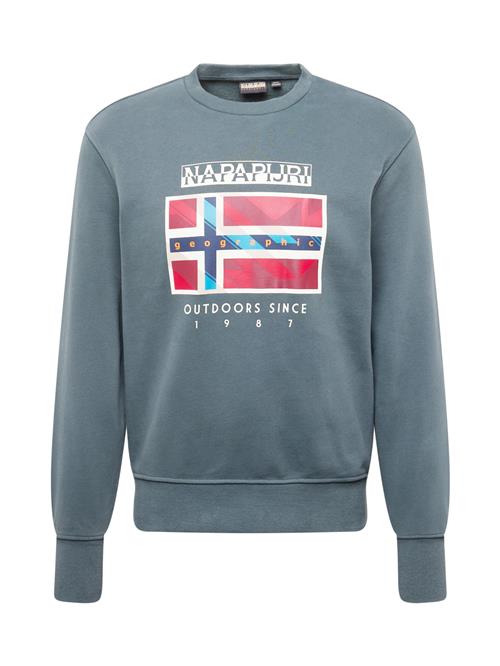 NAPAPIJRI Sweatshirt 'B-DOREES'  blå / jade / rød / uldhvid