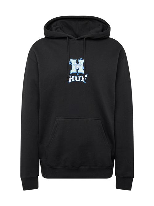 HUF Sweatshirt 'Sassy H'  neonblå / mint / sort / hvid