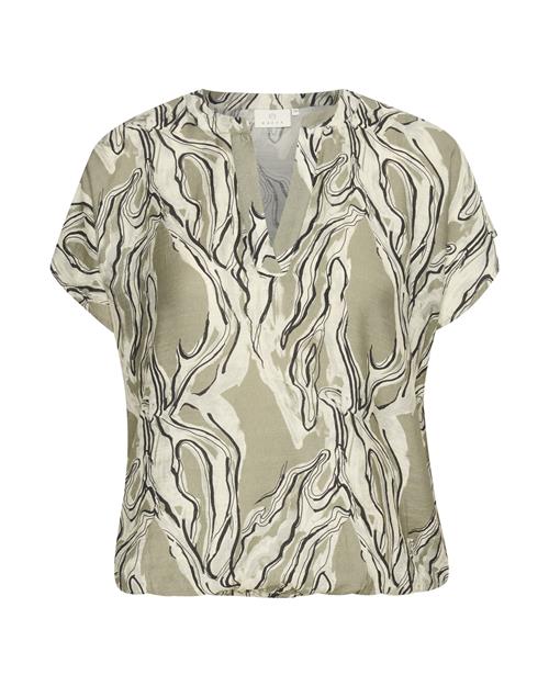 Kaffe Bluse 'Elino'  khaki / grøn-meleret / sort