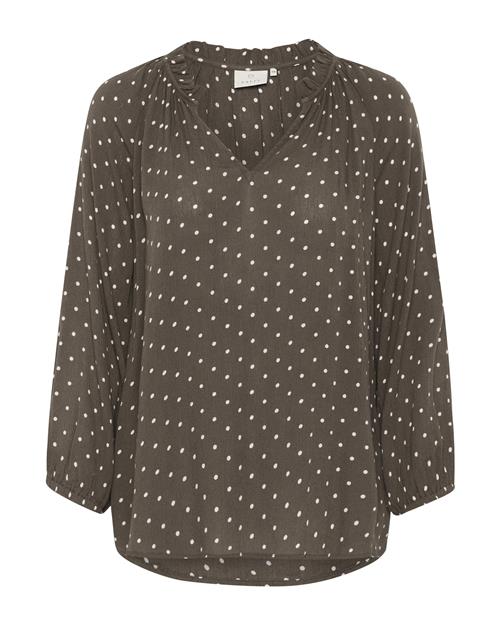 Kaffe Bluse 'Babett'  sepia / hvid