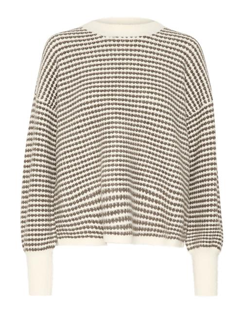 Se Kaffe Pullover 'Ellery'  taupe / hvid ved About You