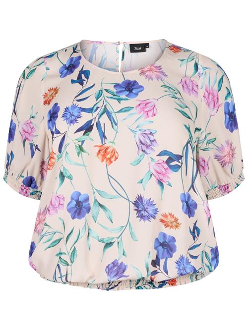 Se Zizzi Bluse 'MAEVE'  creme / blå / jade / orange ved About You