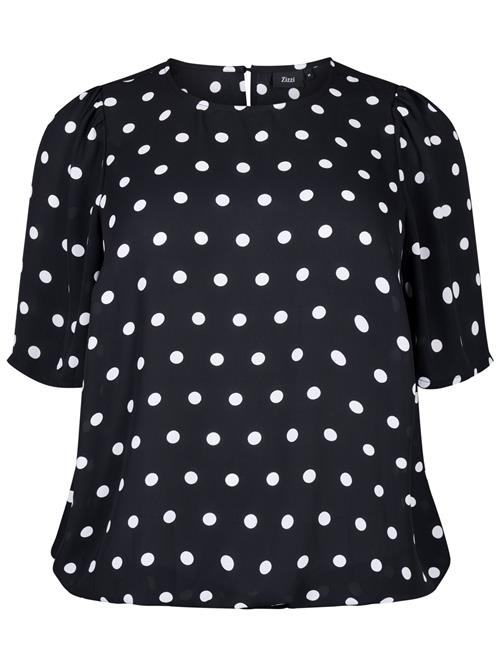 Zizzi Bluse 'ESELI'  sort / hvid