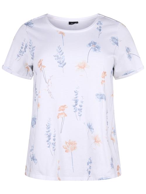 Zizzi Shirts 'Velin'  dueblå / rosé / hvid