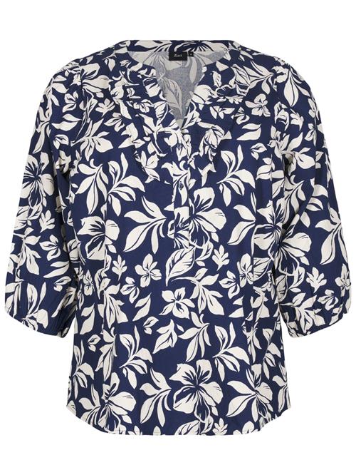 Zizzi Bluse  navy / hvid