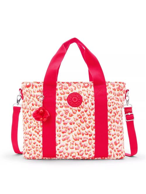 KIPLING Håndtaske 'MINTA'  mørkeorange / pink / hvid