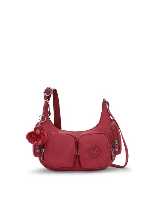 KIPLING Skuldertaske 'RIKKA'  rubinrød / sølv