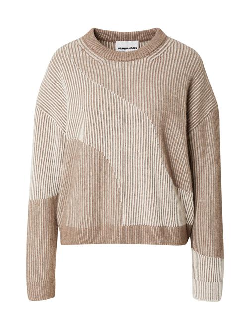 Se ARMEDANGELS Pullover 'MAYRAA VANISE'  beige / mørkebeige / hvid ved About You