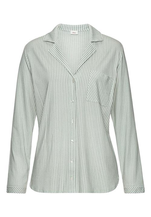 Se s.Oliver Bluse  grøn / hvid ved About You