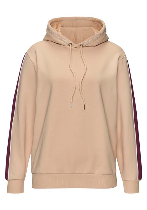 s.Oliver Sweatshirt  beige / vinrød / hvid