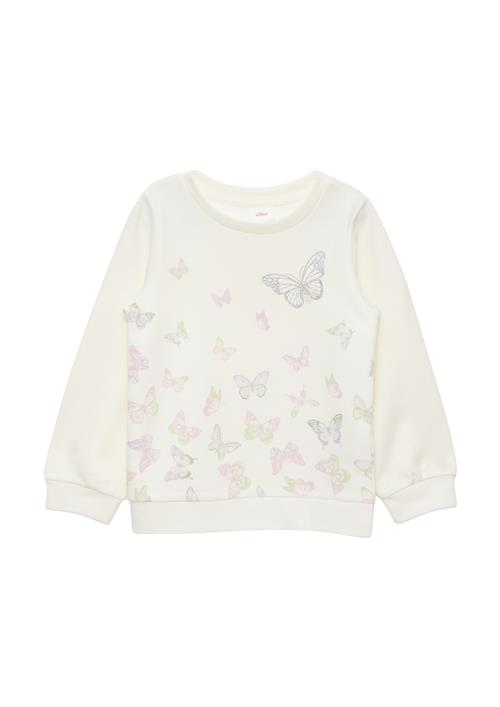 Se s.Oliver Sweatshirt  ecru / lilla / pink / sølv ved About You