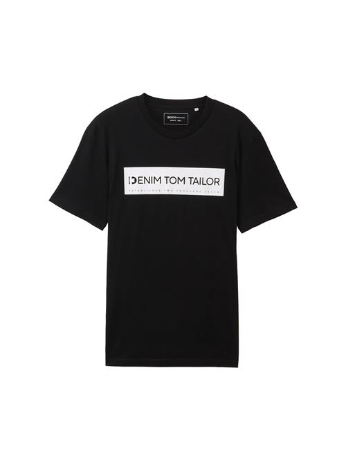 TOM TAILOR DENIM Bluser & t-shirts  sort / hvid