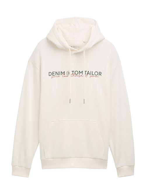 Se TOM TAILOR DENIM Sweatshirt  gran / brandrød / hvid ved About You