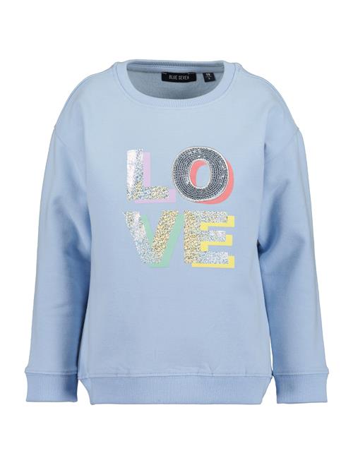 Se BLUE SEVEN Sweatshirt  lyseblå / pastelgul / mint / blomme ved About You