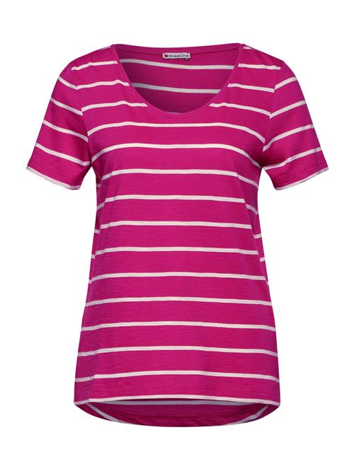 Se STREET ONE Shirts 'Gerda'  fuchsia / hvid ved About You