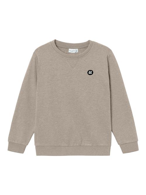 NAME IT Sweatshirt 'VIMO'  mørkebeige / sort / hvid