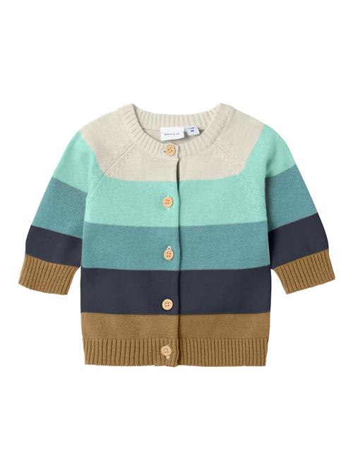 NAME IT Cardigan 'JAMIK'  navy / cyanblå / umbra / uldhvid