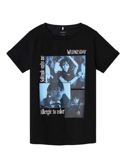NAME IT Bluser & t-shirts 'Jax Wednesday'  blå / sort / hvid