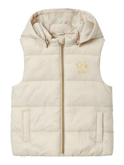 NAME IT Vest 'MONAY'  beige / guld