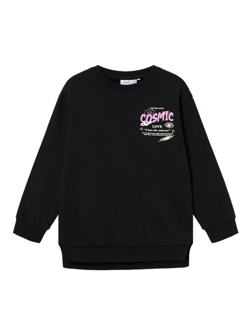 Se NAME IT Sweatshirt 'NUKKEL'  pink / sort / offwhite ved About You