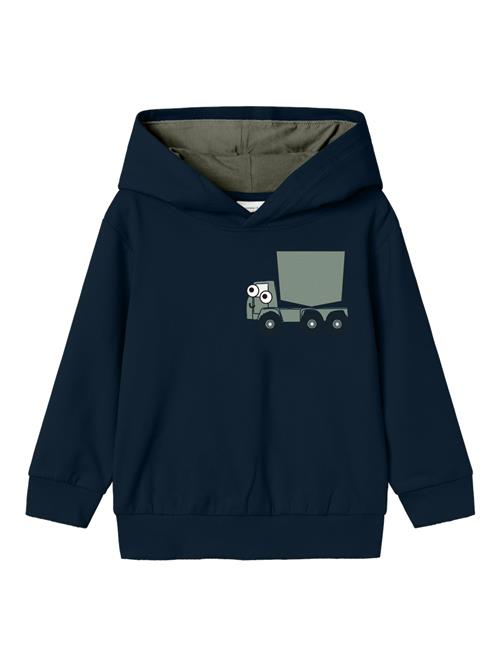 NAME IT Sweatshirt 'Nutraktor'  navy / grøn / sort / hvid