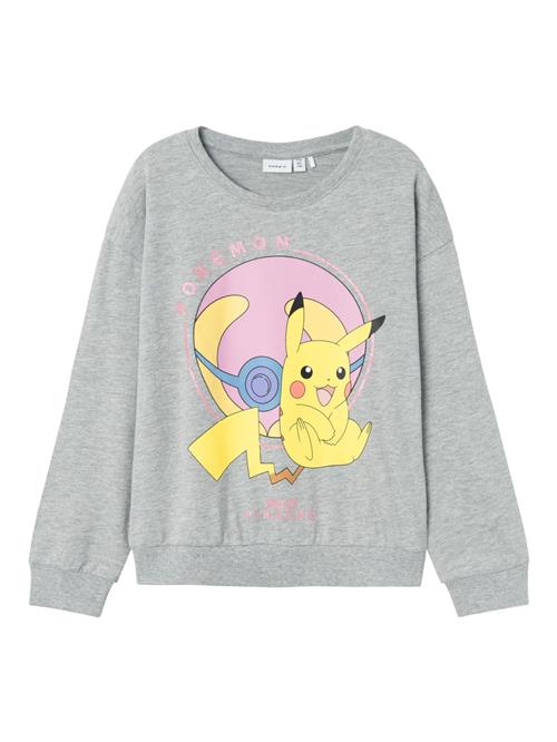 NAME IT Sweatshirt 'Jaxara Pokemon'  røgblå / gul / grå-meleret / lilla