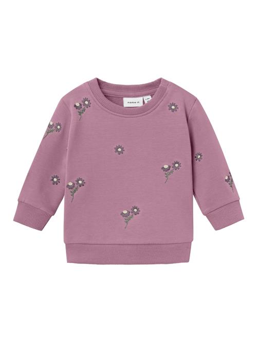 NAME IT Sweatshirt 'NOWA'  grøn / pastelgrøn / lysviolet / brombær