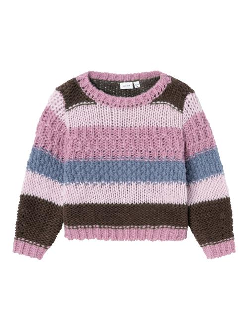 Se NAME IT Pullover 'NMFORONJA'  opal / brun-meleret / lysviolet / lyserød ved About You