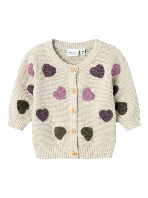 NAME IT Cardigan 'NBFNEHeart'  lysebeige / oliven / lilla / lysviolet