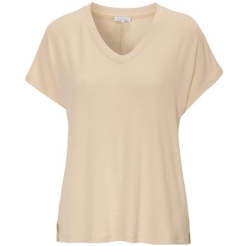 Se Damella Knitted Lounge T-Shirt Sand XX-Large Dame ved Timarco