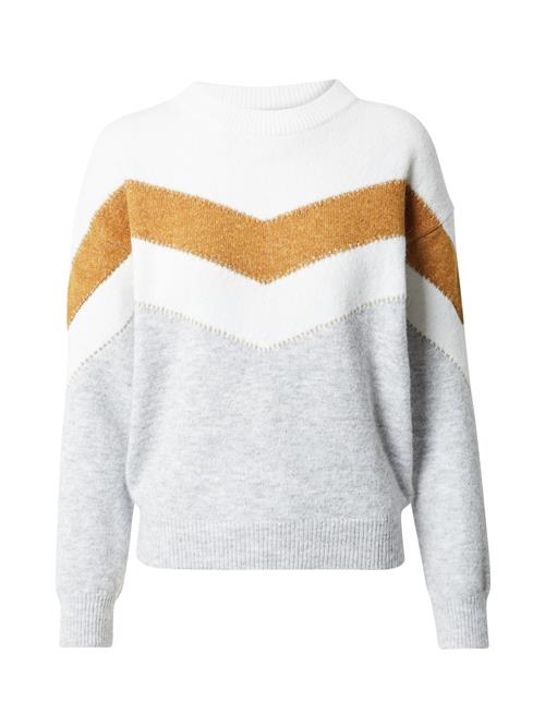 ABOUT YOU Pullover 'Janine'  cognac / lysegrå / hvid