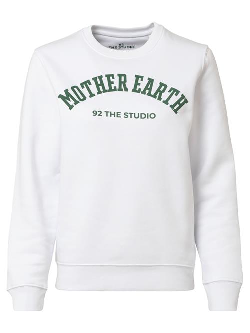 92 The Studio Sweatshirt 'Mother Earth'  mørkegrøn / hvid