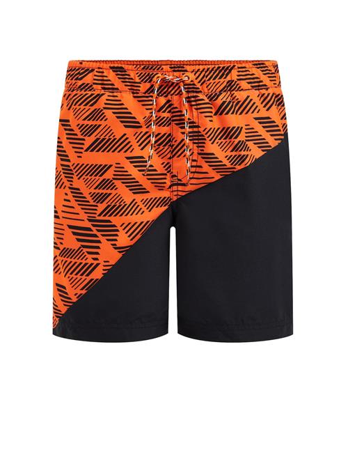 WE Fashion Badeshorts  orange / sort